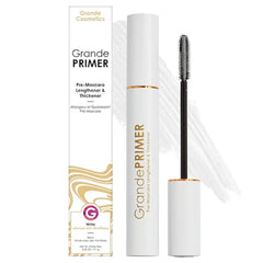 Grande Cosmetics GrandePRIMER Pre Mascara Lengthener & Thickener with Peptides Smudge Proof, Water Resistant & Contact Lens Safe for Longer & Thicker Looking Lashes (0.32 oz)