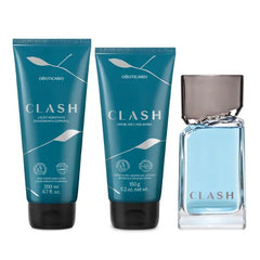 O BOTICARIO Clash Men's Grooming Gift Set Bundle, 3 Piece Includes eau de toilette, shave cream, and body lotion. Full fresh fougere routine compared to buying single items.