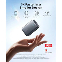 Anker Nano Power Bank 10,000mAh 45W – Built-In Retractable USB-C Cable (A1638011)