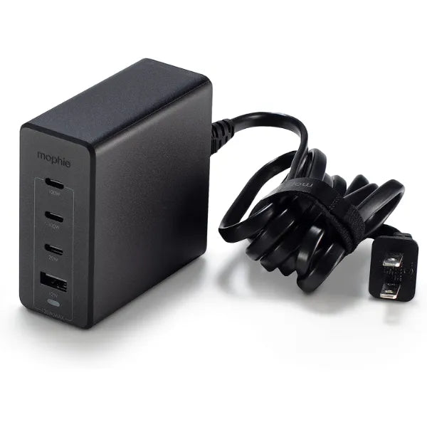 Mophie Speedport 120W GaN Charger – 4-Port Fast USB-C Wall Charger for MacBook, iPhone, Samsung Galaxy, iPad & USB-C Devices, Black