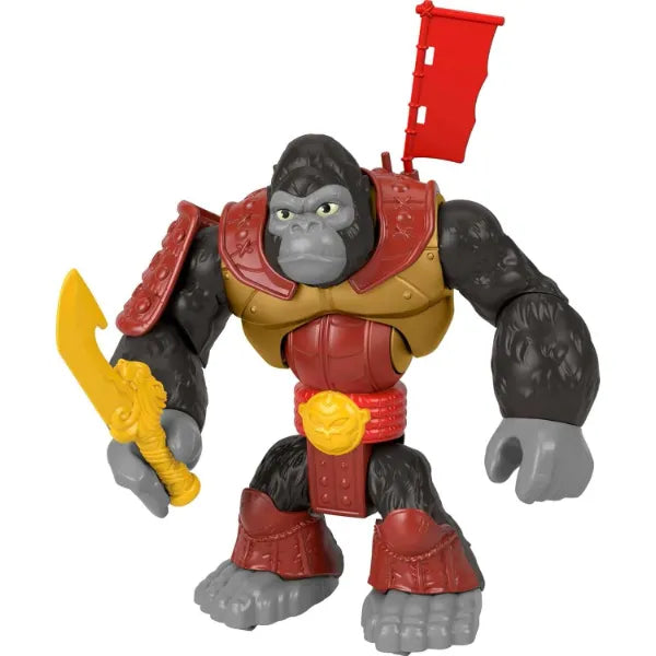 Fisher-Price Imaginext Preschool Toy Silverback Gorilla Smash 8-in Figure with Punching Action & Accessories for Pretend Play