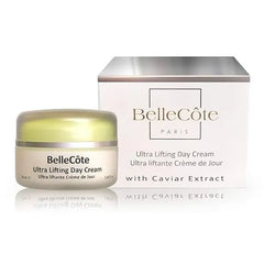 BelleCôte Paris Caviar Ultra Lifting Day Cream Anti Aging with Hyaluronic Acid, Peptides & Avocado Oil Boosts Collagen Synthesis & Reduces Lines and Wrinkles For Dehydrated Face Skin 1.6 fl oz