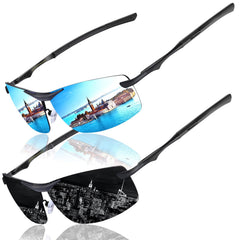 Polarized Sunglasses Mens Womens Cool Fishing Driving Hiking Ultralight Retro Wrap Around Travel sun glasses UV Protection
