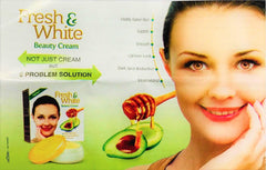 Fresh & White Beauty Cream Original 30g Removes Dark Circles & Acne on the Skin Whitening Face & Body for Men & Women Use at Night It Includes Avocado & Honey