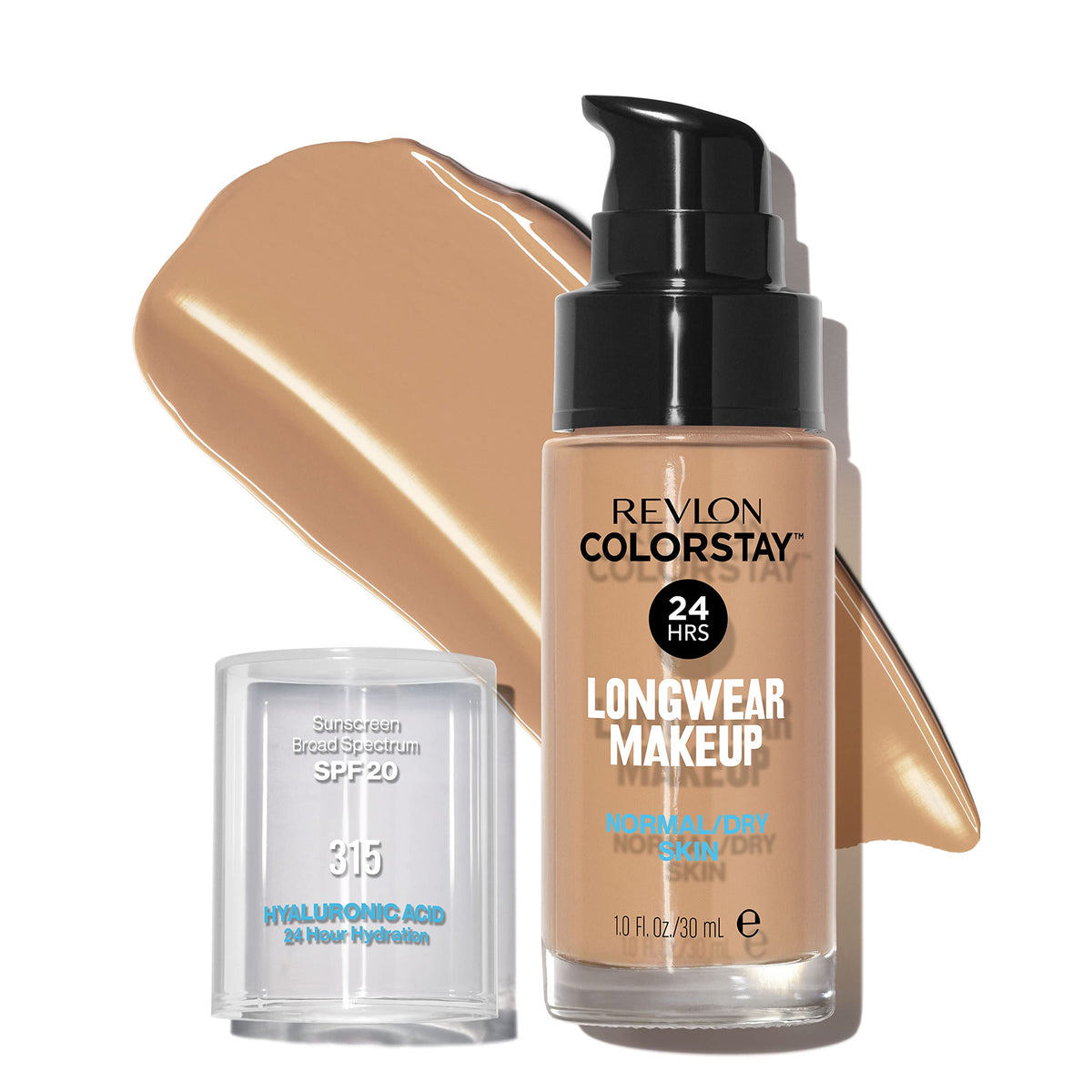 (Butterscotch) - Revlon ColorStay Makeup for Normal/Dry Skin SPF 20, Longwear Liquid Foundation, with Medium-Full Coverage, Natural Finish, Oil Free, 315 Butterscotch, 30ml