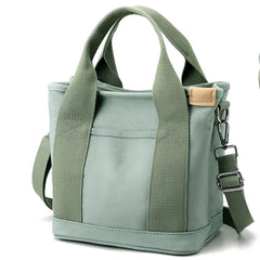 MAAWO Large Capacity Multi-Pocket Handbag Canvas Japanese Handmade Tote Crossbody Bag Shoulder Purse for Work Daily Travel (Green)