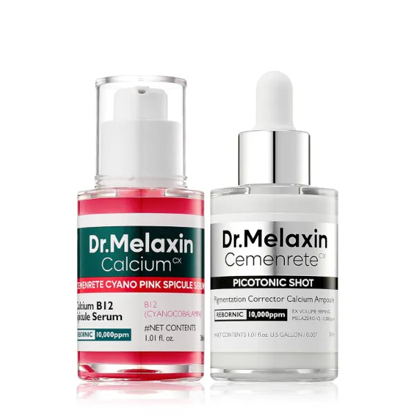 Dr.Melaxin Lumi Pore & Spot Care Duo | Shrinks Pores & Fades Blemish Marks in 2 Weeks | Cyano Pink Spicule Serum + Picotonic Shot Ampoule