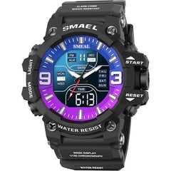 KASTWAVE Military Watches for Men, Sports Watch Watch Outdoor LED Stopwatch Digital Electronic Large Dual Display Waterproof Tactical Army Wrist Watches for Men, 12H/24H Stopwatch Calendar Wrist Watch