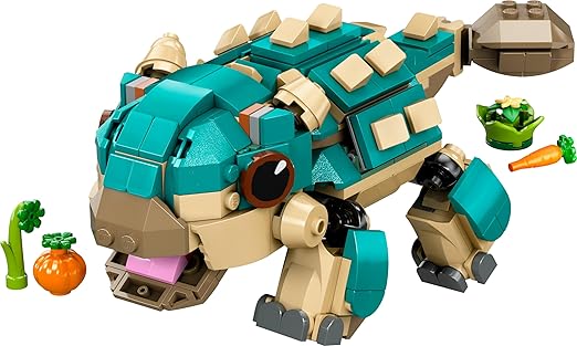 LEGO Jurassic World Baby Bumpy: Ankylosaurus Dinosaur Toy for Camp Cretaceous Fans and 7 Plus Year Old Kids, Creative Adventure Set for Independent Play, Gift for Boys and Girls 76962