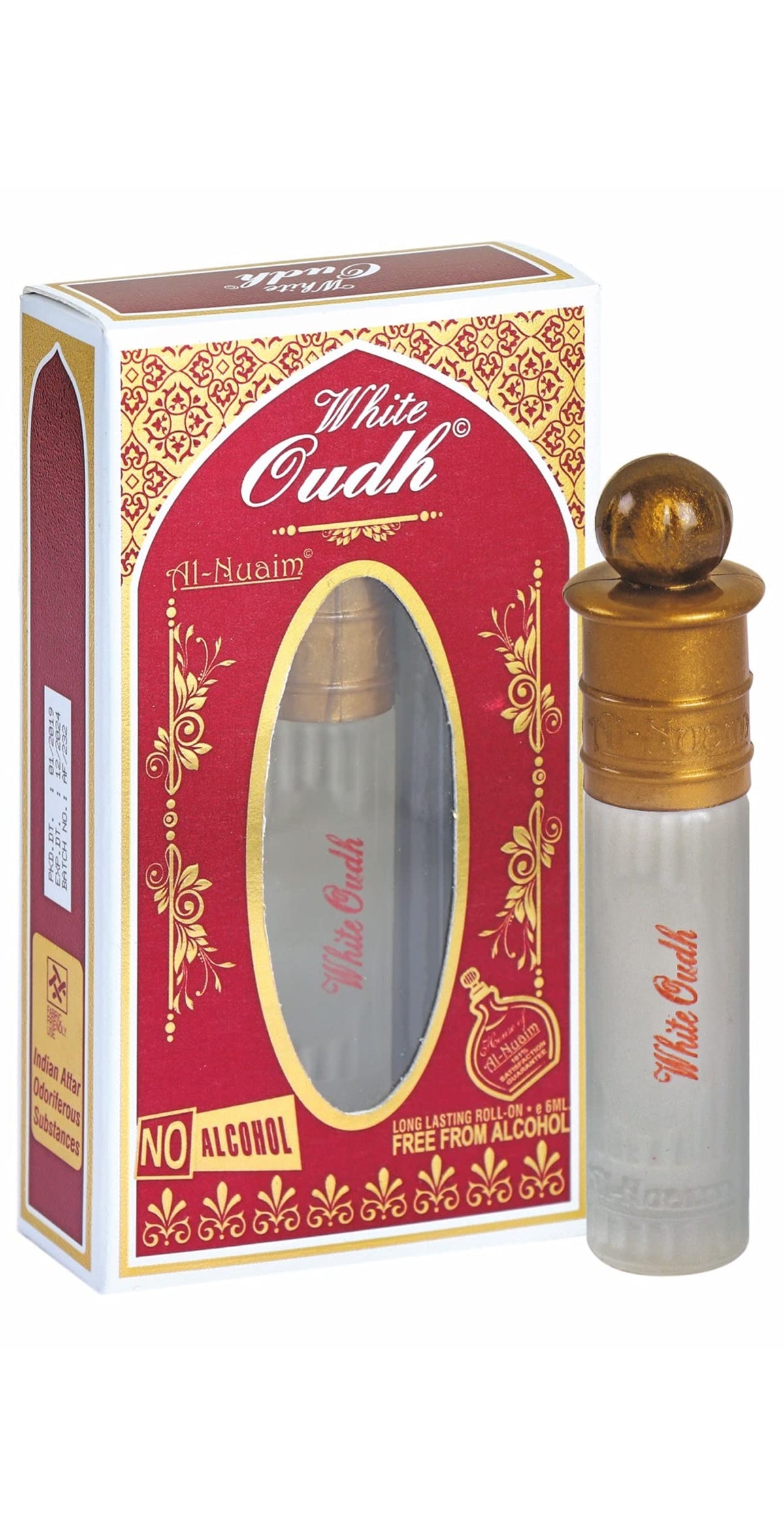 Al Nuaim Eco series | White Oudh 6ml | Alcohol Free Attar Roll On | Concentrated Perfume Oil | Premium-Grade Oriental Attar | Long Lasting Fragrance