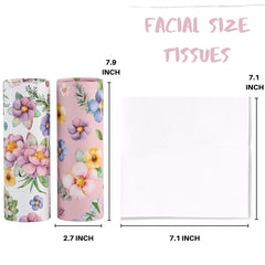 Winoo Design Car Tissues Holder with Facial Tissues - 4 PK - Travel Tissue Tubes for Car Box Container Perfect Fit for Car Cup Holder Car Tissues Cylinder (Pink)