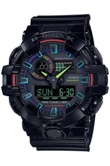 G-Shock Casio GA-700RGB-1AJF [ Virtual Rainbow: Gamer's RGB Series] Watch Imported from Japan Feb 2023 Model, black