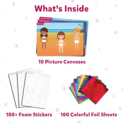 Skillmatics Foil Fun - Dress Up, No Mess Art for Kids, Craft Kits & Supplies, DIY Creative Activity, Travel Toys, Gifts for Girls & Boys Ages 4, 5, 6, 7, 8, 9, Travel Toys