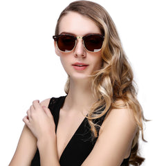 KANASTAL Polarized Horn Rimmed Sunglasses for Men and Women, Classic Half Frame Sun Glasses, Semi Rimless Shades for Womens 100% UV400 Protection Driving