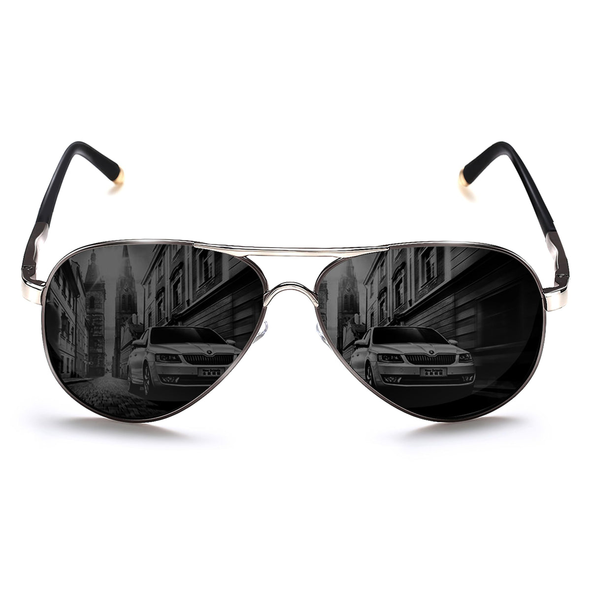 ROCKNIGHT Polarized Aviator Sunglasses for Men Women Metal Flat Top Sunglasses lightweight Driving UV400 Outdoor 58mm