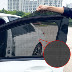 Showay Car Sun Shade Side Window Windshield Cover Uv Protect Perspective Mesh Velcro Universal Accessories Windows Curtain (One Pair) Pair For Back Side)