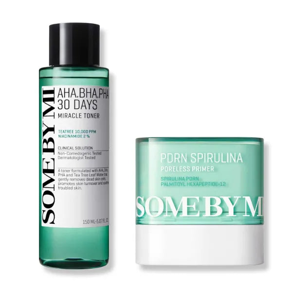 SOME BY MI PDRN Spirulina Poreless Primer & AHA BHA PHA 30 Days Miracle Toner