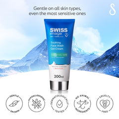 Swiss Image Soothing Face Wash Gel Cream 200 ml | Cleanses, Soothes & Comforts Skin | Calms Irritation & Reduces Redness | For Normal to Dry Skin | For Men & Women| Swiss Made