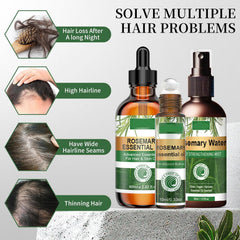 Rosemary Haircare Gift Set - Rosemary Essential Oil For Hair Growth 3pcs Gift Set Rosemary Oil For Hair Growth Pure Organic Rosemary Oil Natural Rosemary Water Spray For Hair Loss, Dry Scalp Treatment