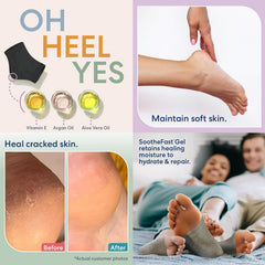 Dr. Frederick's Original Moisturizing Heel Socks for Cracked Heel Treatment - 2 Pairs - Socks for Dry Feet - Cracked Skin Repair & Overnight Hydration - Foot Care for Women & Men - Argan Oil