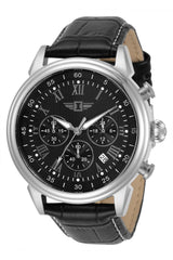 I by Invicta Men's 90242 Chronograph Black Dial Black Leather Dress Watch - Black