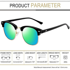 Joopin Polarized Semi Rimless Sunglasses Men Women, Classic Half Frame Sun Glasses UV Protection
