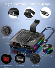 [LED Display] Auto Cooling Fan for Xbox Series X with 9 RGB Light Modes