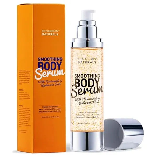 Enaskin Naturals Smoothing Body Serum Lotion for Dry and Crepe Skin: Anti-Wrinkle, Hydrating, Firming with Hyaluronic Acid & Niacinamide, Non-Greasy, for All Skin Type - 3.38 Fl Oz