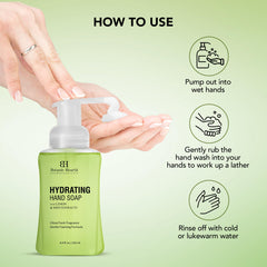 Botanic Hearth Advanced Care Hydrating Foaming Hand Soap with Castor Oil, Lemon Peel Extract & Peppermint | Gentle & Hydrating for Dry Hands | Liquid Handwash | 8.4 fl oz