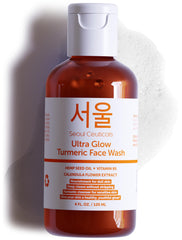 SeoulCeuticals Korean Skin Care Turmeric Sensitive Skin Face Wash Cleanser – Korean Skincare K Beauty Products For Dry Skin – Facewash for Glowing Skin 4oz