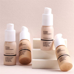 Classic Finish Foundation, Full Coverage Foundation, Matte Poreless Liquid Foundation Makeup, 24h Matte Oil Control Concealer