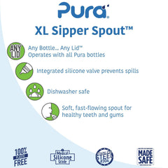 Pura Kiki XL Silicone Sipper Spout, 2/Pack (Plastic Free, NonToxic Certified, BPA Free)