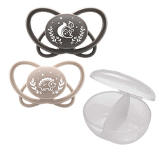 Nip Butterfly Orthodontic Soother with Sterilizer Case, 5-18M,2pcs,Baby Boy & Girl,Ultra-Light Silicone Pacifier,BPA-Free Silicone, Soft Teether for Newborns,Made in Germany, More Air flow