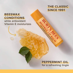 Burt's Bees 100% Natural Origin Moisturizing Lip Balm, Multipack, Original Beeswax, Cucumber Mint, Coconut & Pear and Vanilla Bean with Beeswax & Fruit Extracts, 4 Tubes
