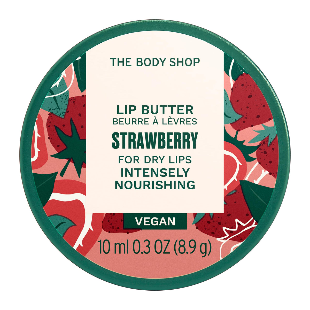 The Body Shop Strawberry Lip Butter, Leaves lips soft and smooth, Infused with strawberry seed oil - 10ml