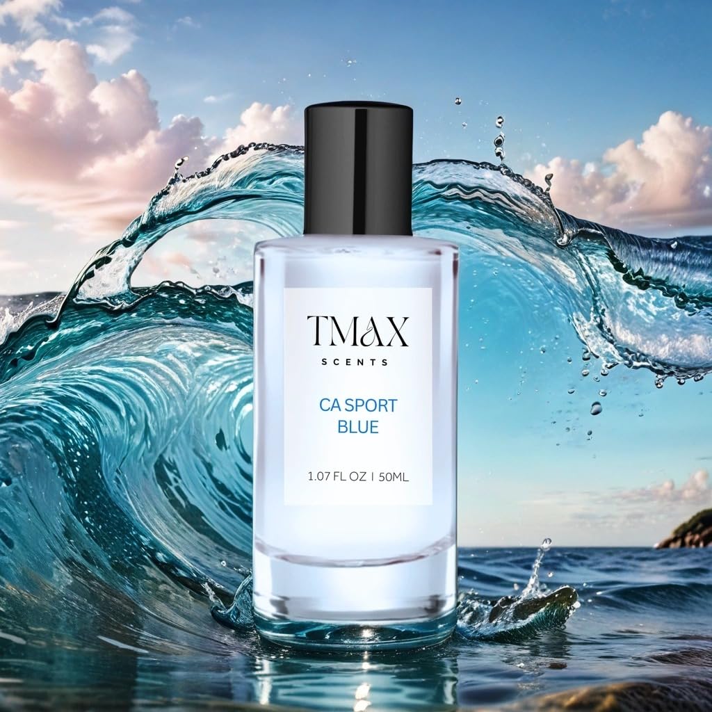 Tmax Scents CA Sport Blue - 50ml Aromatic Citrus - Fresh Spicy Scent With Pineapple, Bergamot, and Musk.