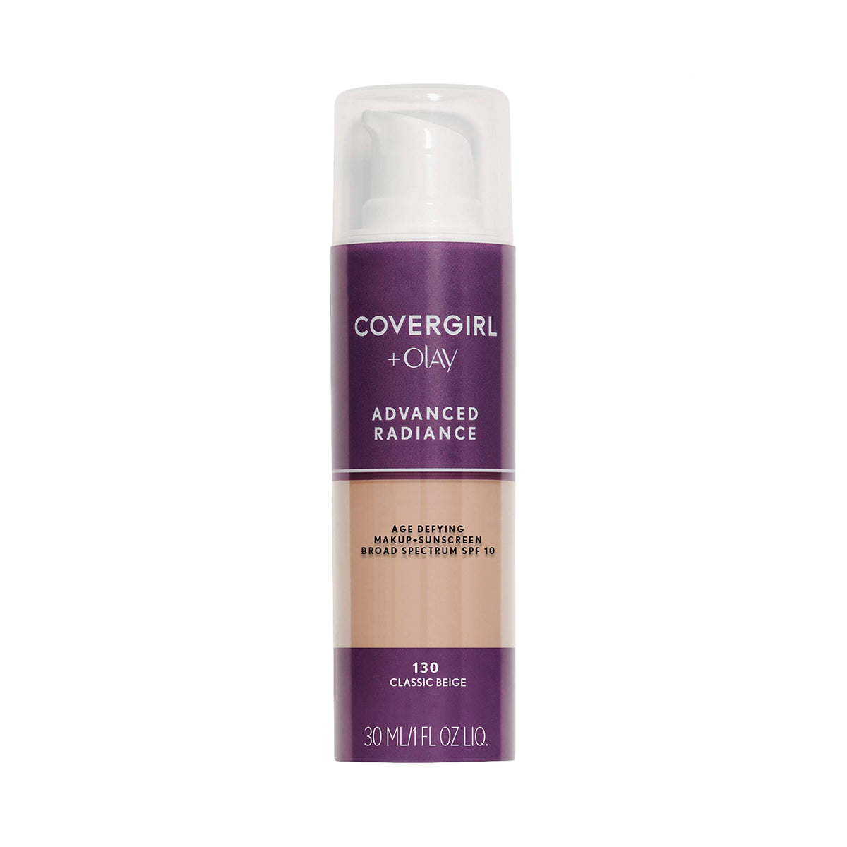 COVERGIRL Advanced Radiance Age Defying Foundation Makeup, Creamy Natural 120, 1 Ounce (Packaging May Vary) Liquid Foundation Base