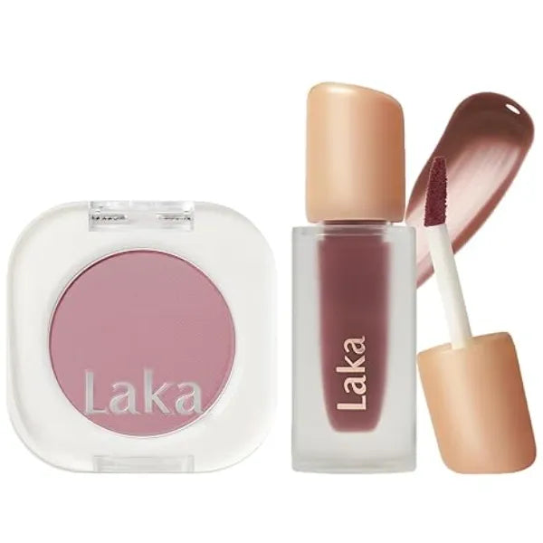 Laka Lid & Lip Duo Mono Eyeshadow #936 Grape & Fruity Glam Lip Tint #121 Ash Nut