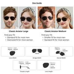 J+S Premium Military Style Classic Aviator Sunglasses, Polarized, 100% UV protection