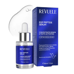 REVUELE EGF Peptide Serum – 1.01 fl.oz (30 ml) | Advanced Face Serum, Epidermal Growth Factor, Peptides & Hyaluronic Acid | Smooths Wrinkles, Firms Skin & Boosts Elasticity – Anti-Aging Treatment