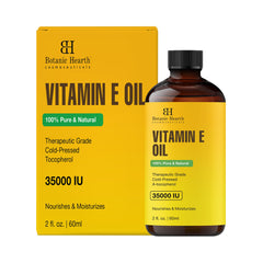 Botanic Hearth Vitamin E Oil | 35,000 IU | 100% Pure and Natural oil for Growth of Nails, Hair, Eyebrows & Eyelashes | Hair & Body Oil with Eyebrow & Eyelash Brush