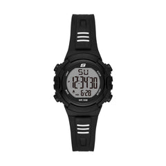 Skechers Women's Quartz Metal and Silicone Sports Digital Watch - Truro Black