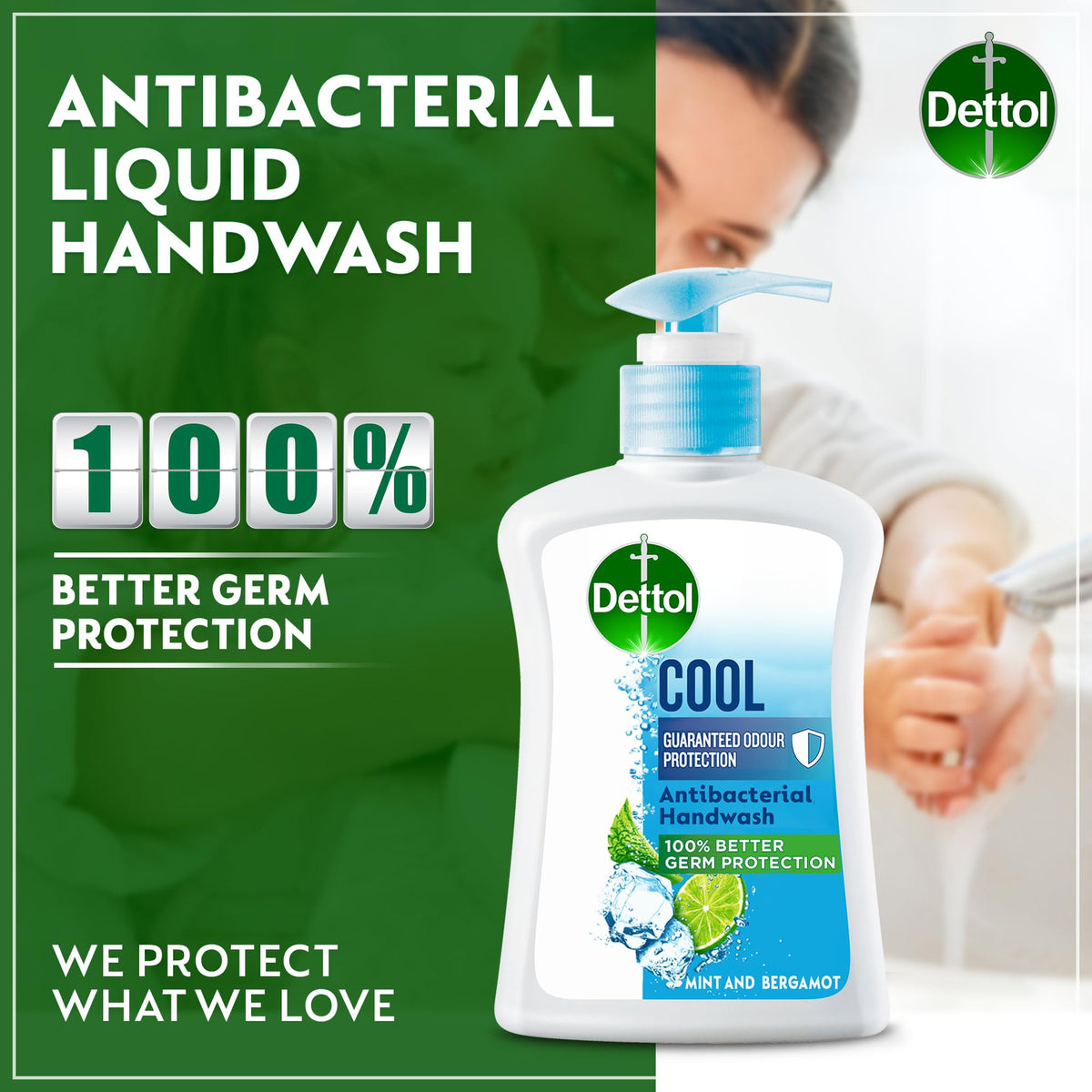 Dettol Handwash Liquid Soap Cool Pump for Effective Germ Protection & Personal Hygiene, Protects Against 100 Illness Causing Germs, Mint & Bergamot Fragrance, 200ml (Pack of 3)