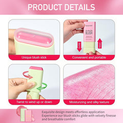 OBABO Blush Stick, Blush Cream for Cheeks Eyes Lips,Blush in Natural with Waterproof Sweat-Resistant, Tinted Solid Stick with Long Lasting, Nude Makeup Multi-Use Color Stick Creamy Blush (Shy Pink)