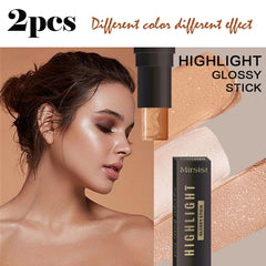 NALACAL 2pcs Contour Highlighter Makeup Sticks - Face Brightens Contour Stick for Long-Lasting & Waterproof - Bronzer Contour & Shimmer Highlighter Creamfor Cheeks & Body Bronzer Wand