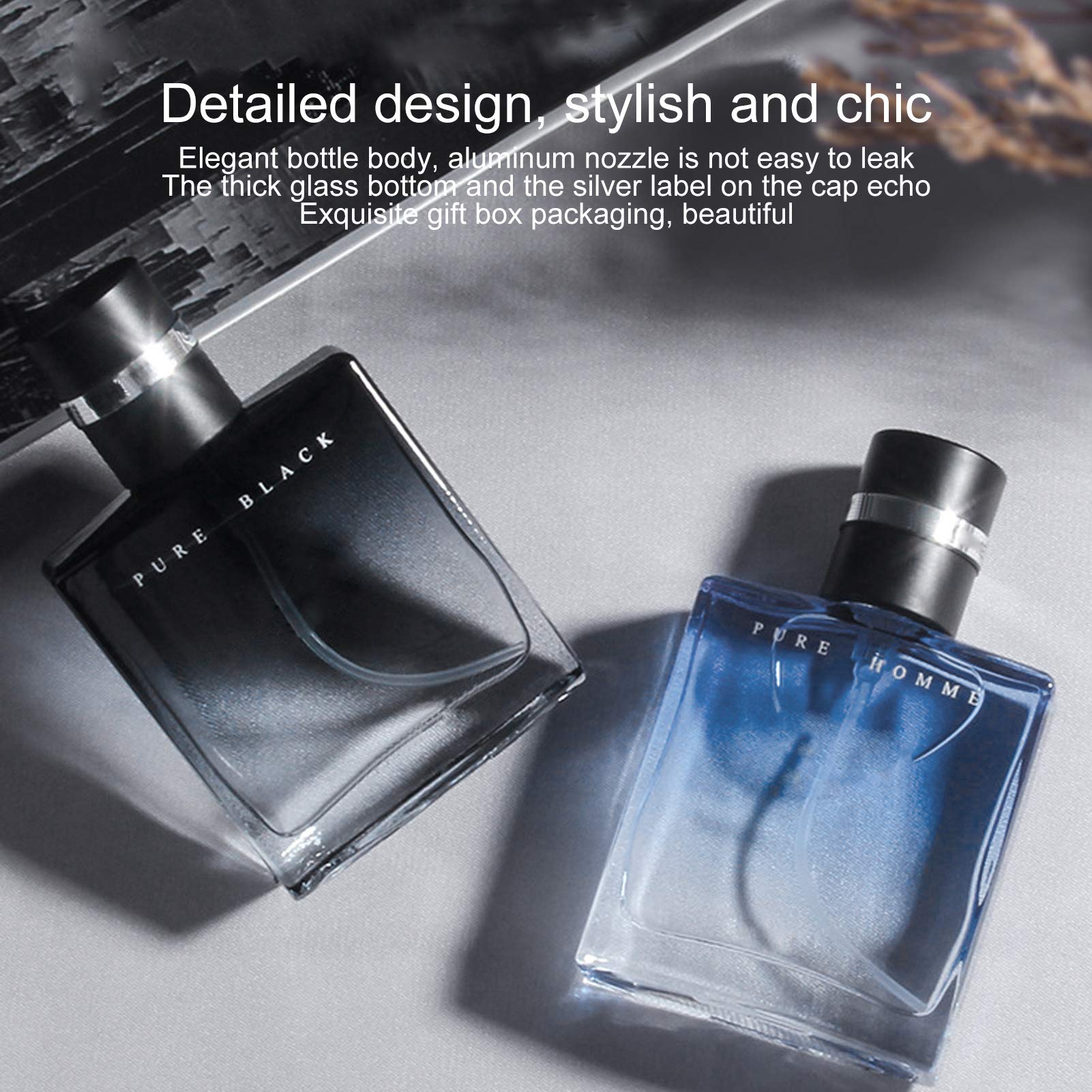 2pcs Male Perfume Kit, Cologne Perfume Men Fragrance Glass Bottle Long‑Lasting Fragrance Light Flavor Spray Perfume 30ml