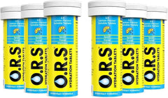 O.R.S Hydration Tablets with Electrolytes, Vegan, Gluten and Lactose Free Formula – Soluble Hydration Tablets with Natural Lemon Flavour, 72 Tablets (Pack of 6 x12)