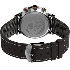 Timex mens Chronograph Watch Waterbury with Leather Strap - Dark Brown/Silver