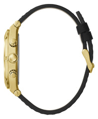 GUESS Men's Analog Multifunction Watch Black Leather Strap (Model: GW0262G2)