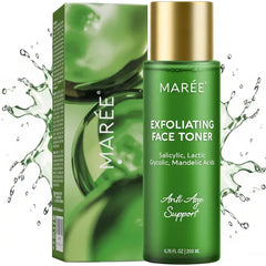 MAREE Exfoliating Toner with Salicylic Acid – AHA BHA Face Exfoliant & Pore Cleaner – BHA Liquid Exfoliant for Sebum & Dead Skin Care Remover